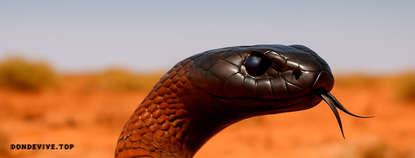 Serpiente taipán del interior en su hábitat natural